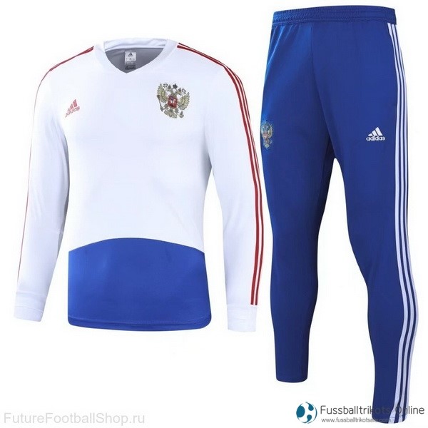 Russland Trainingsanzug 2018 Weiß Blau Fussballtrikots Günstig